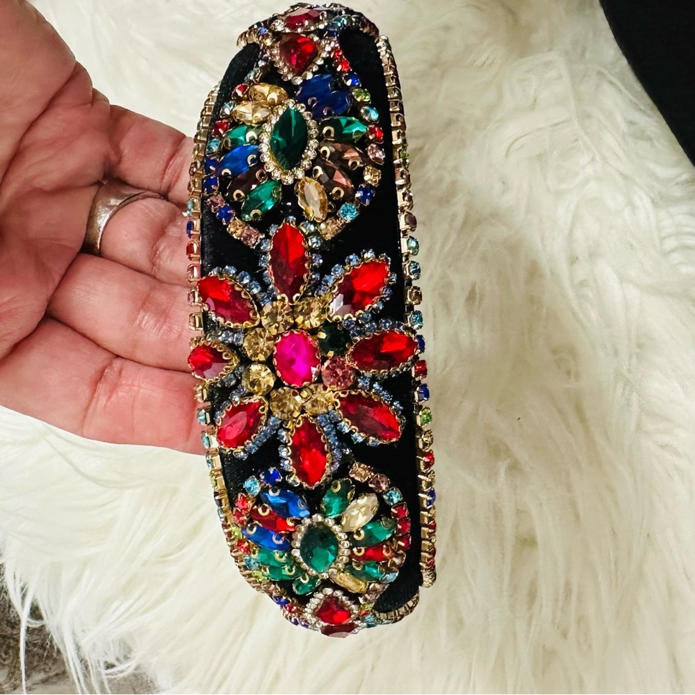 Multicolor Jeweled Statement Headband - Picture 4 of 4